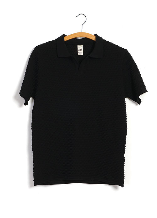 POLO | Short Sleeve Spot Knit Shirt | Black