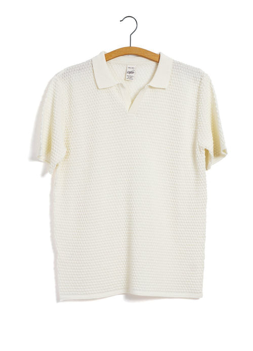 POLO | Short Sleeve Spot Knit Shirt | Ecru