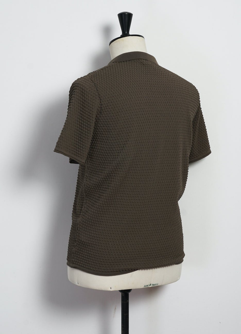 G.R.P - POLO | Short Sleeve Spot Knit Shirt | Green Black - HANSEN Garments
