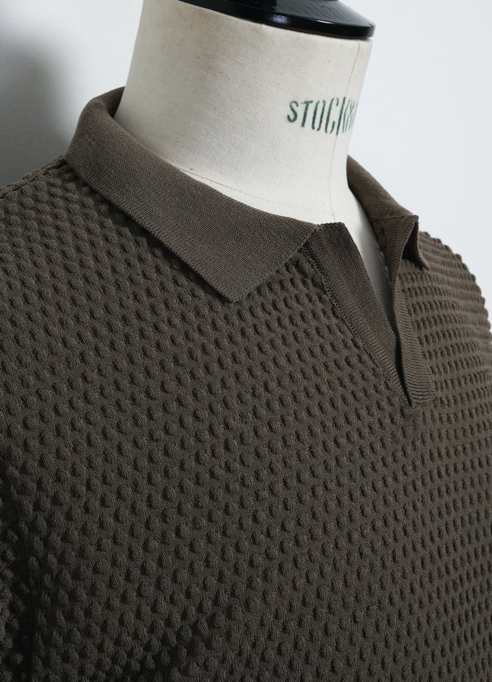 G.R.P - POLO | Short Sleeve Spot Knit Shirt | Green Black - HANSEN Garments