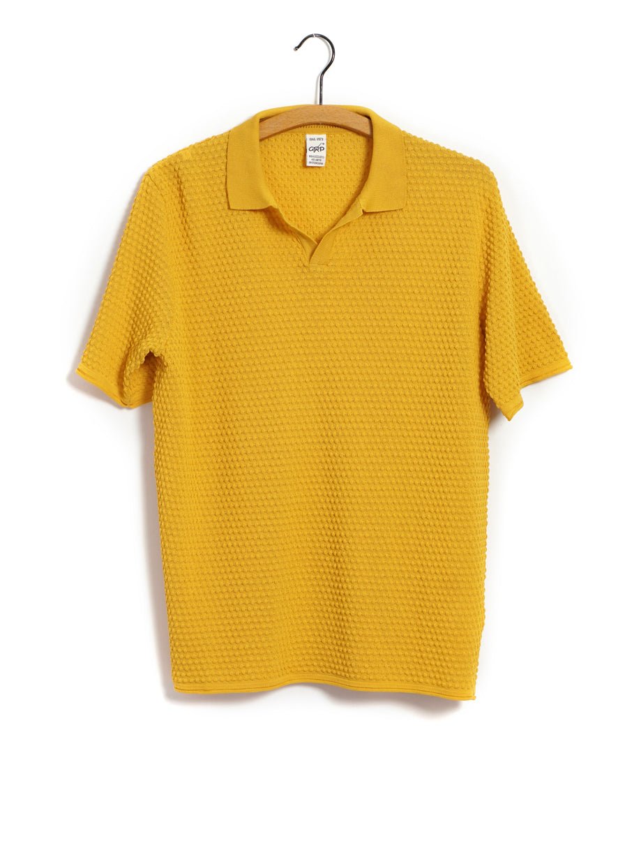 G.R.P - POLO | Short Sleeve Spot Knit Shirt | Ocra - HANSEN Garments