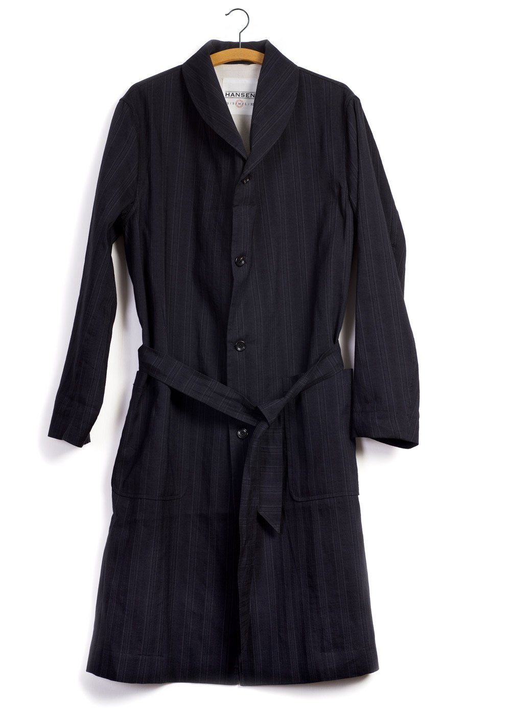 ROB | Shawl Collar Coat | Black Stripe | €565 -HANSEN Garments- HANSEN Garments