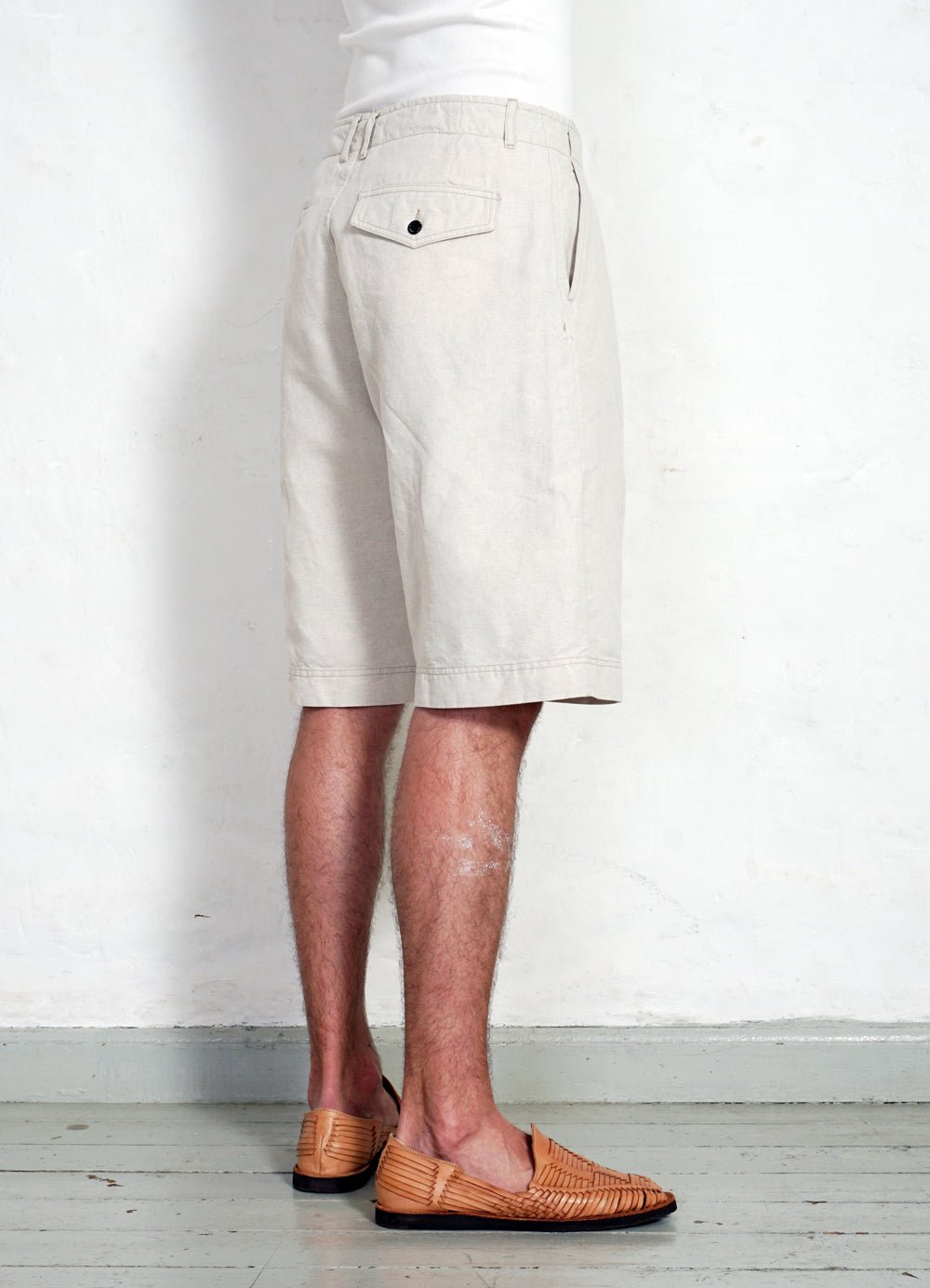 HANSEN GARMENTS - ROBIN | Super Wide Pleated Shorts | Flax Nature - HANSEN Garments