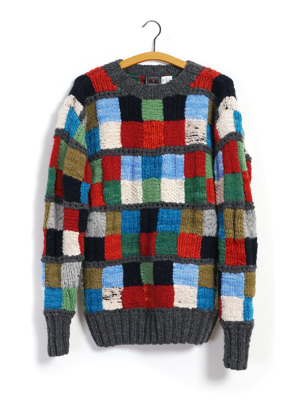 CHAMULA - Sampler Squares | Hand-knitted Pullover | Multi Col. - HANSEN Garments