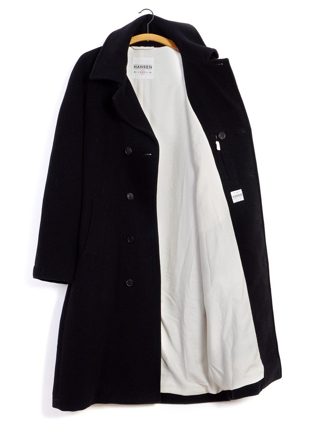 HANSEN Garments - SIGURD | Long Lined Wool Coat | Black - HANSEN Garments