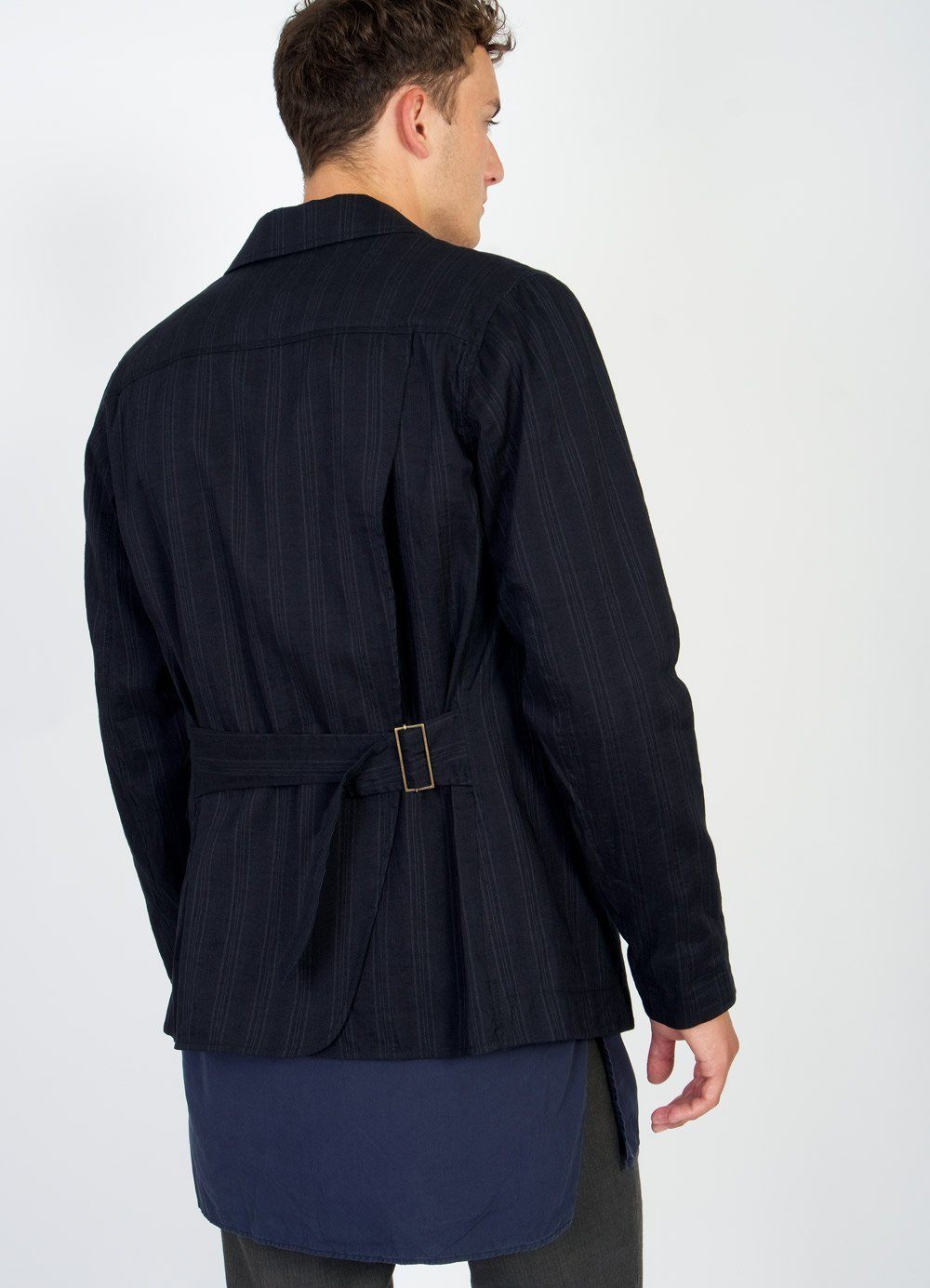 SIMON | Open Back Blazer | Black Stripe | €495 -HANSEN Garments- HANSEN Garments