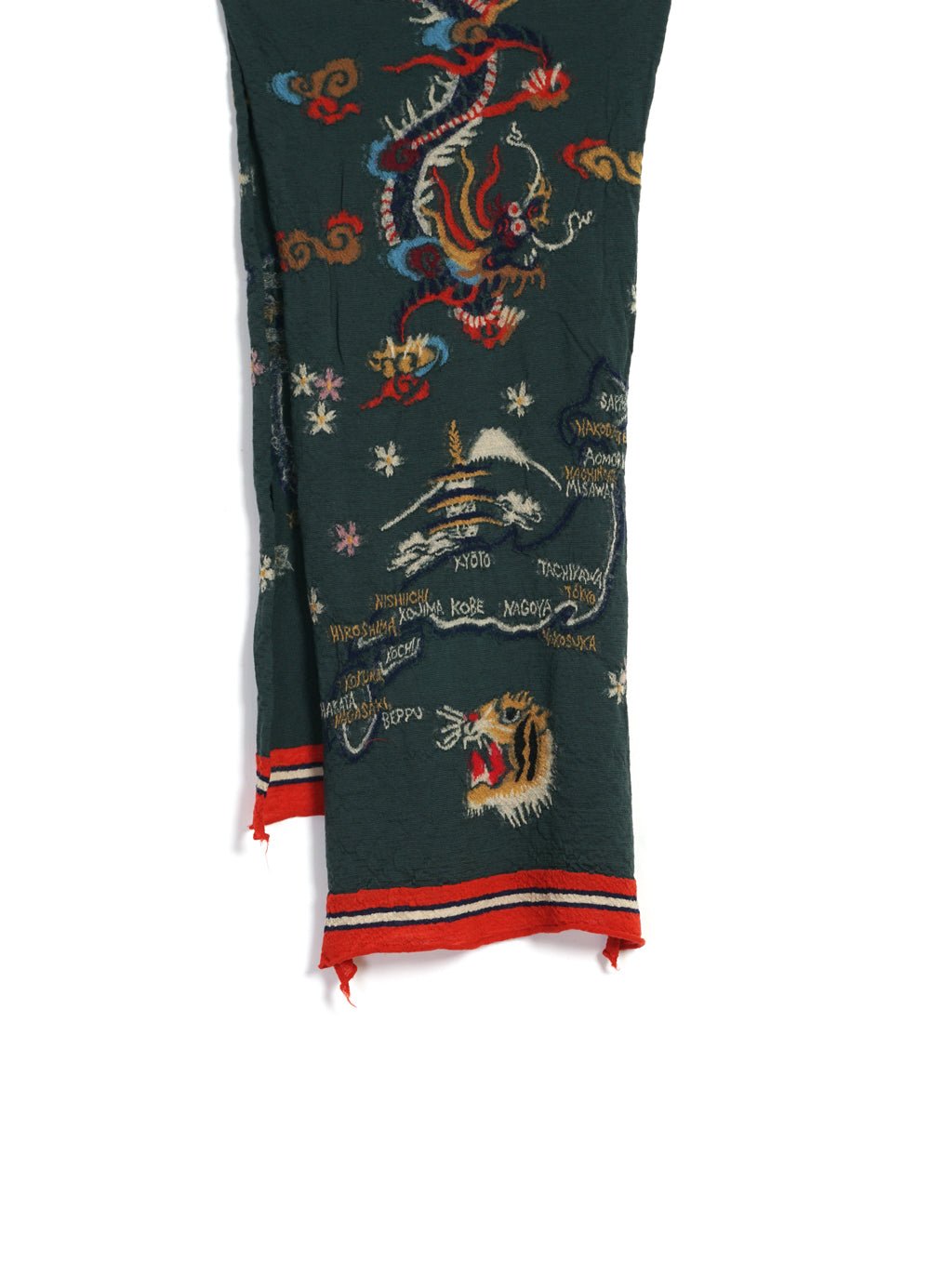KAPITAL - SOUVENIR | Compressed Wool Scarf | Green - HANSEN Garments