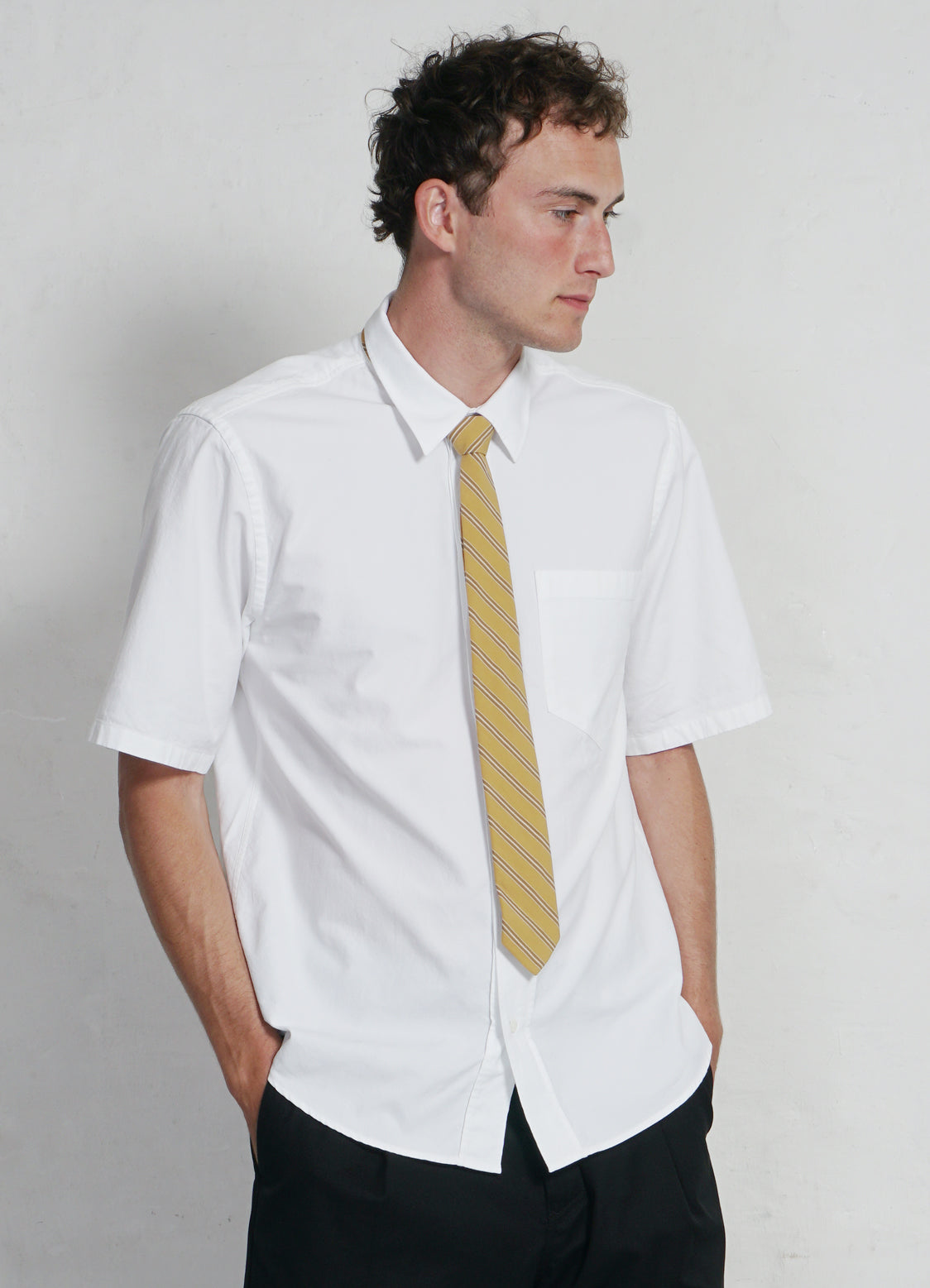 REIDAR | Loose Fit Short Sleeve Shirt | White