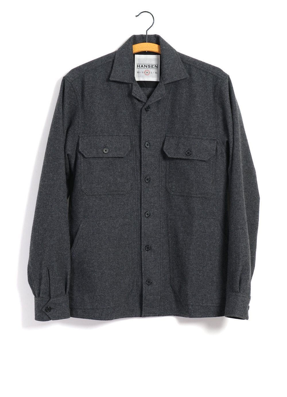 HANSEN Garments - STEFAN | Worker Over Shirt | Grey Melange - HANSEN Garments