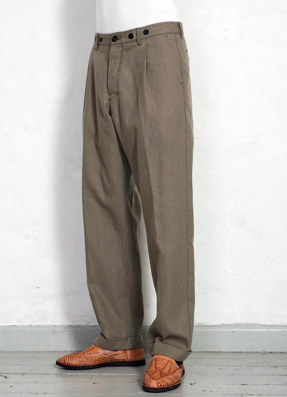 HANSEN GARMENTS - SUNE | Pleated Wide Cut Trousers | Bay Leaf - HANSEN Garments