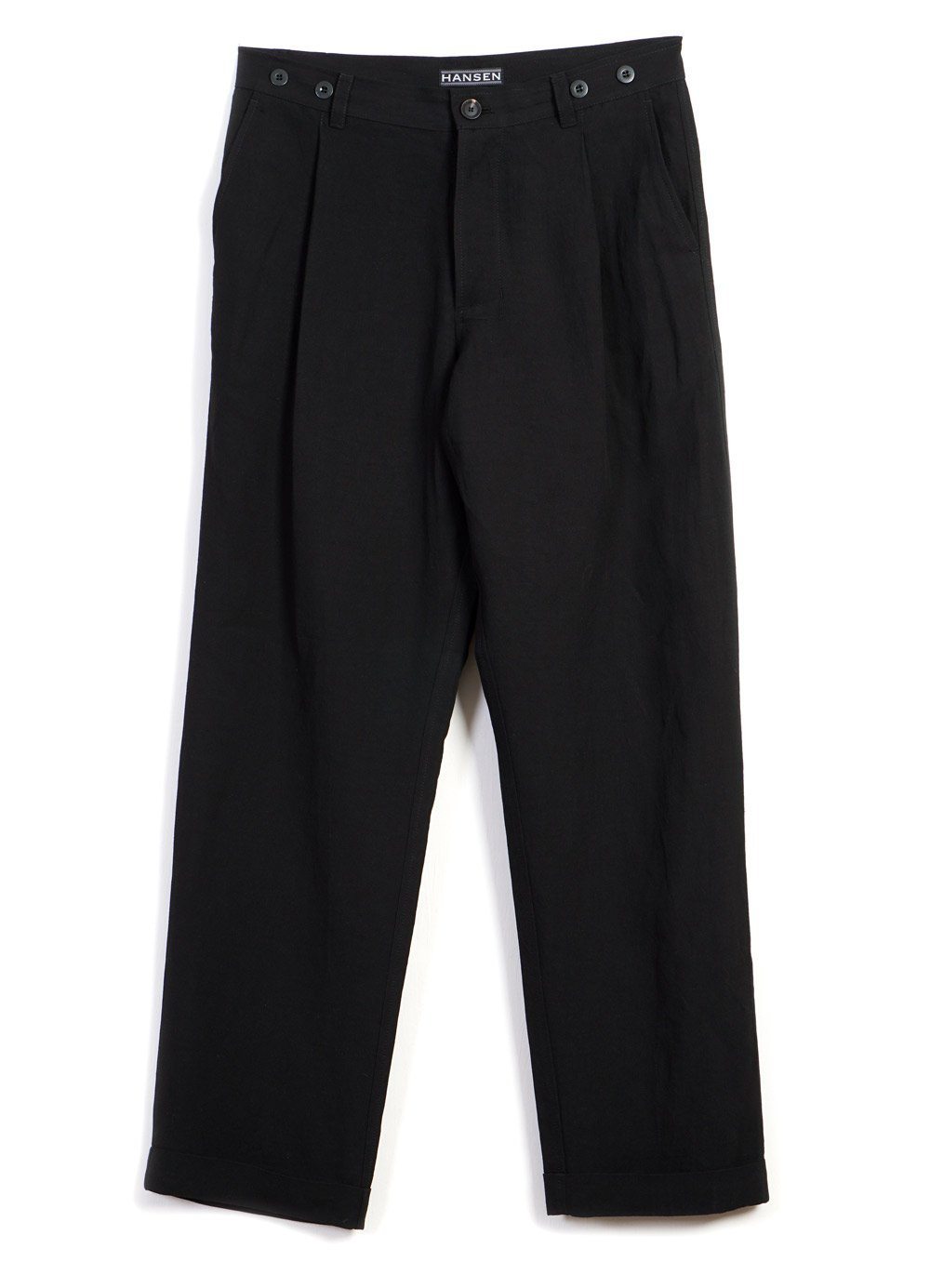SUNE | Pleated Wide Cut Trousers | Black -HANSEN Garments- HANSEN Garments