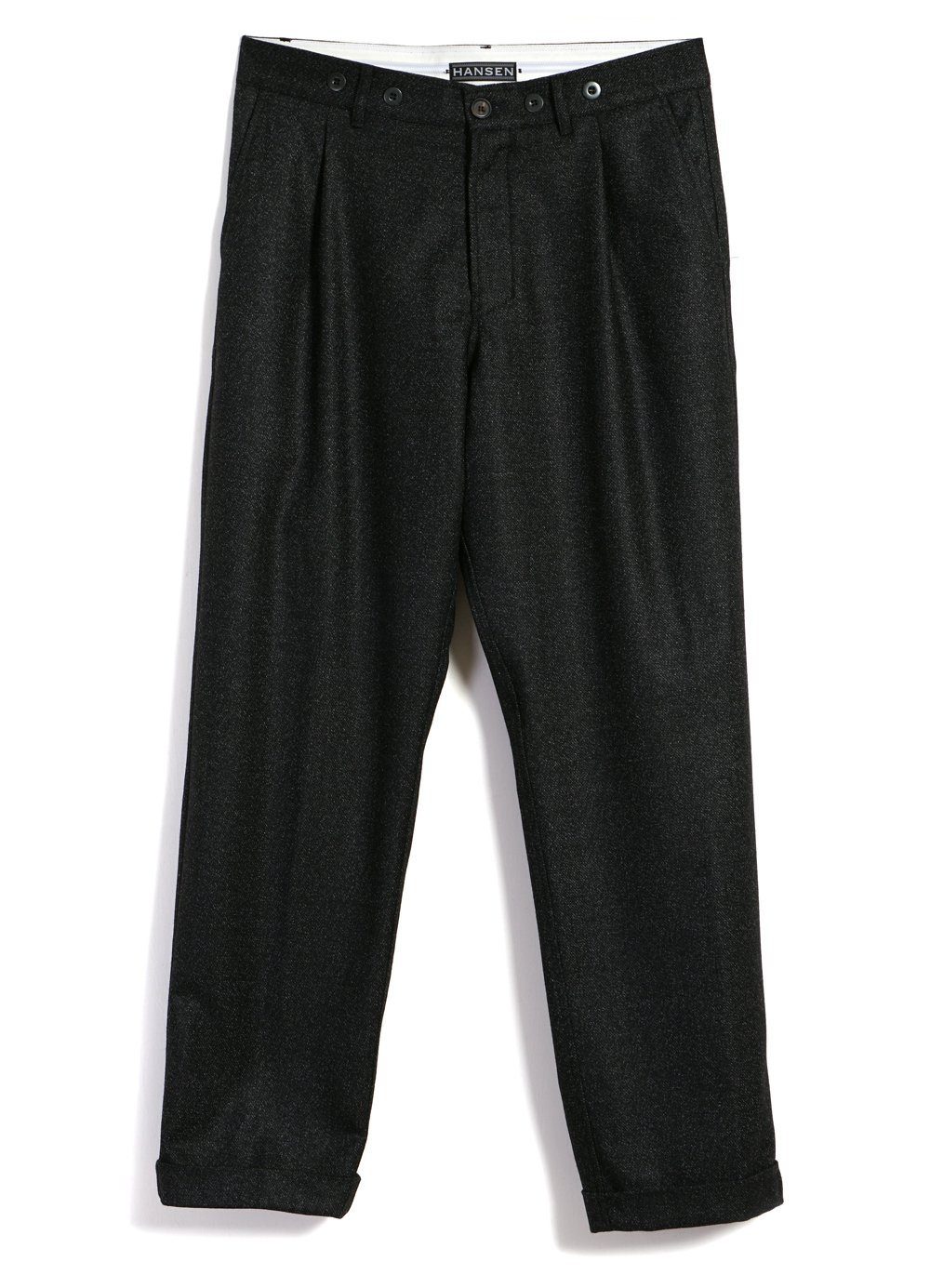 HANSEN GARMENTS - SUNE | Pleated Wide Cut Trousers | Black Marble - HANSEN Garments