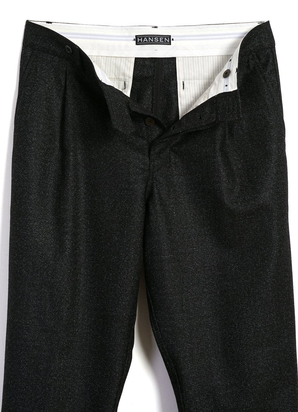 HANSEN GARMENTS - SUNE | Pleated Wide Cut Trousers | Black Marble - HANSEN Garments