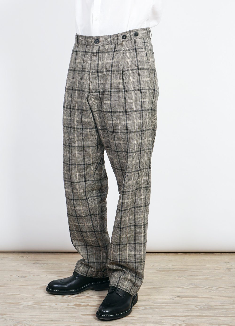 SUNE | Pleated Wide Cut Trousers | Check 1 -HANSEN Garments- HANSEN Garments