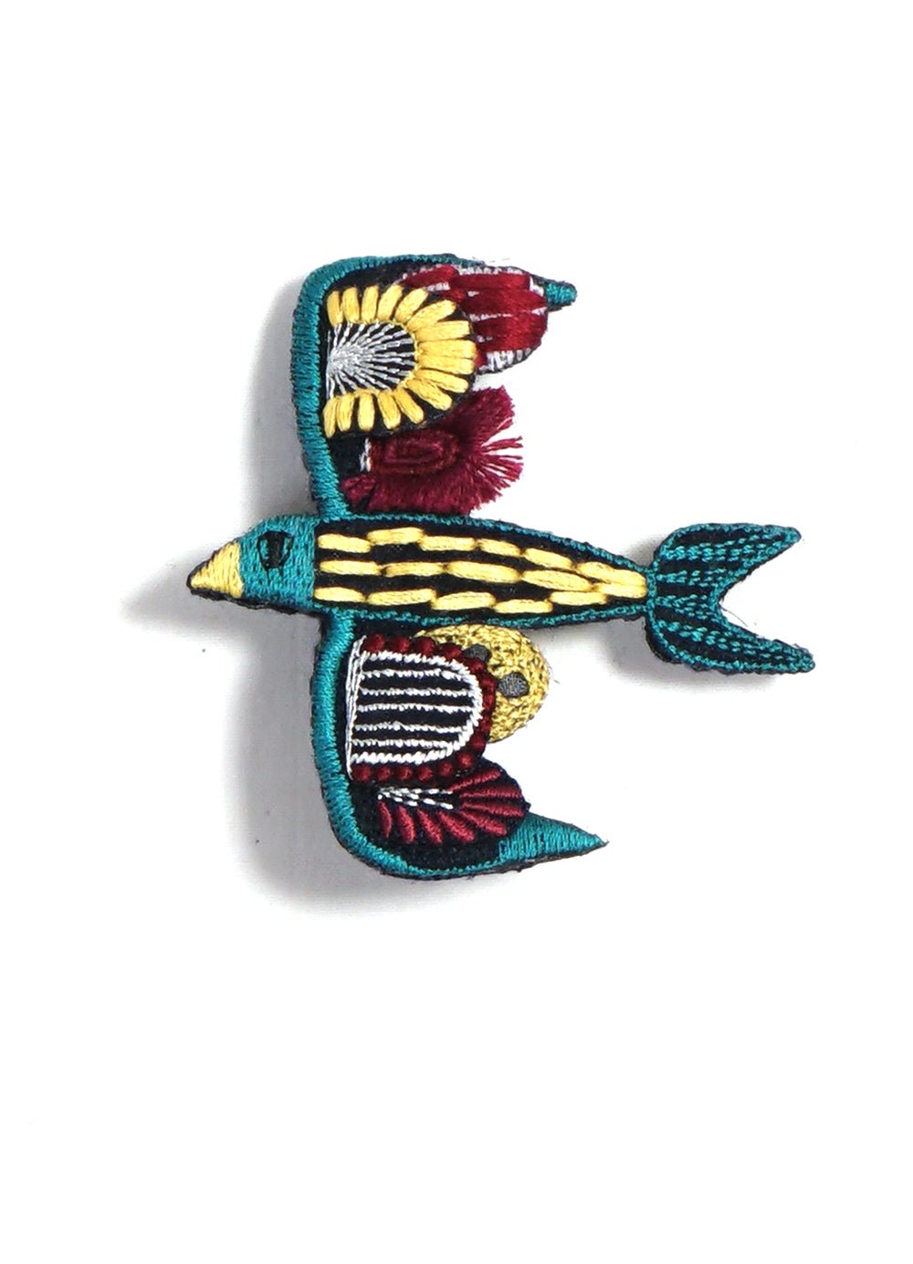 KAPITAL - SWALLOW | 3D Embroidered Pin Badge | Turquoise - HANSEN Garments