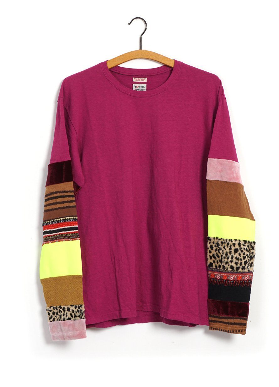 KAPITAL - TIBETAN NOMAD HIPPIE JERSEY | Long Sleeve T | Pink - HANSEN Garments