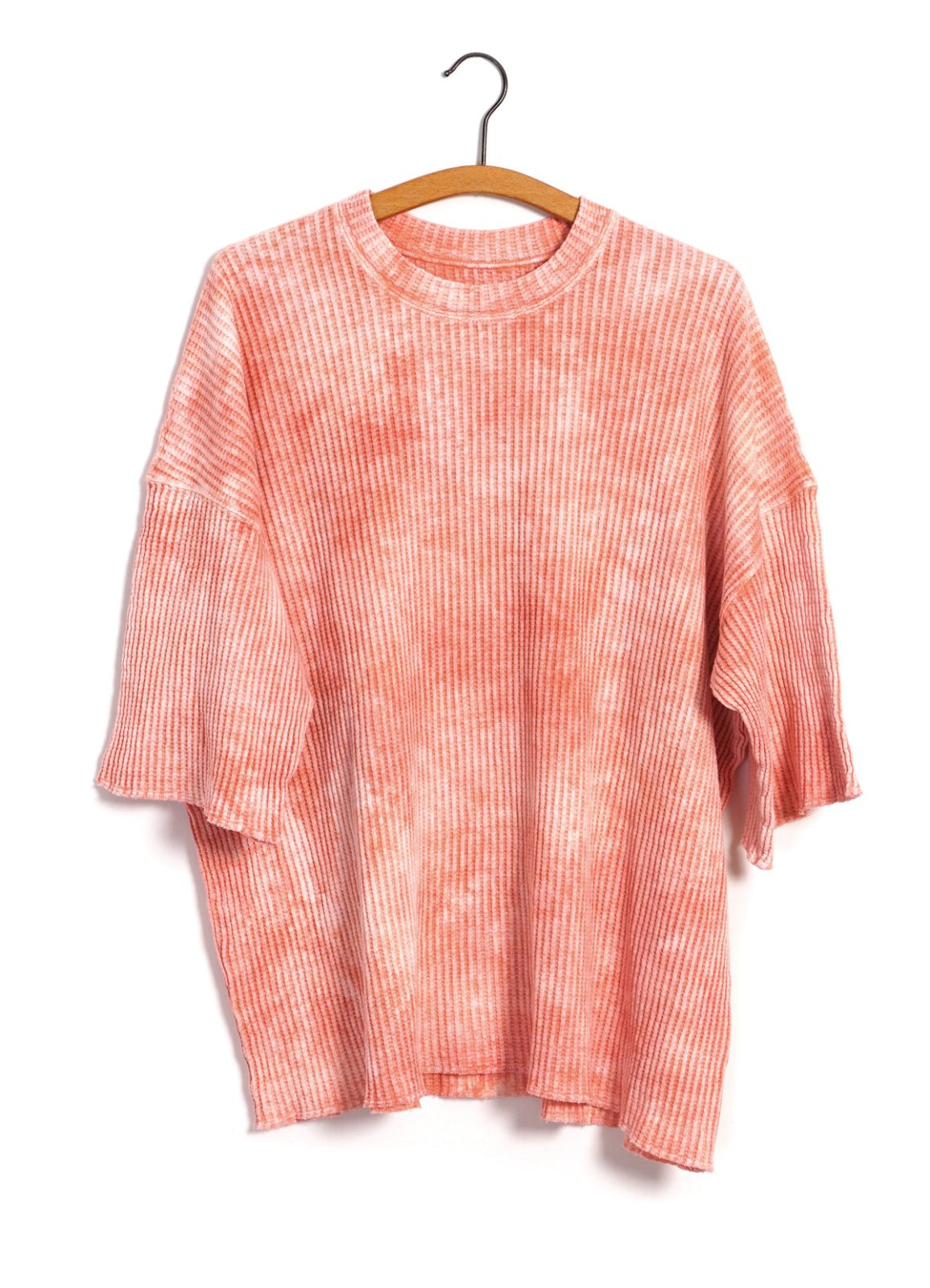 MONITALY - TIE DYE T-SHIRT | Enzyme & Silicon Washed Thermal Crewneck | Pink - HANSEN Garments
