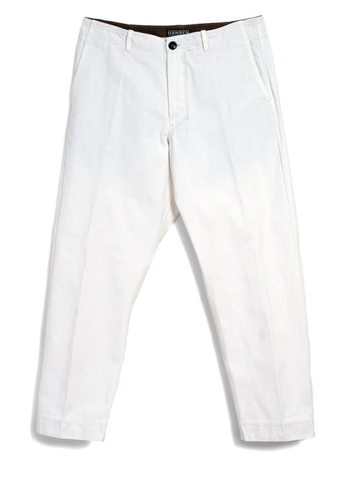 TRYGVE | Wide Cut Cropped Trousers | Off White