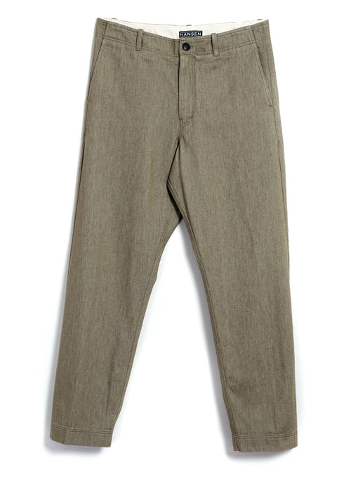 TRYGVE | Wide Cut Cropped Trousers | Safari