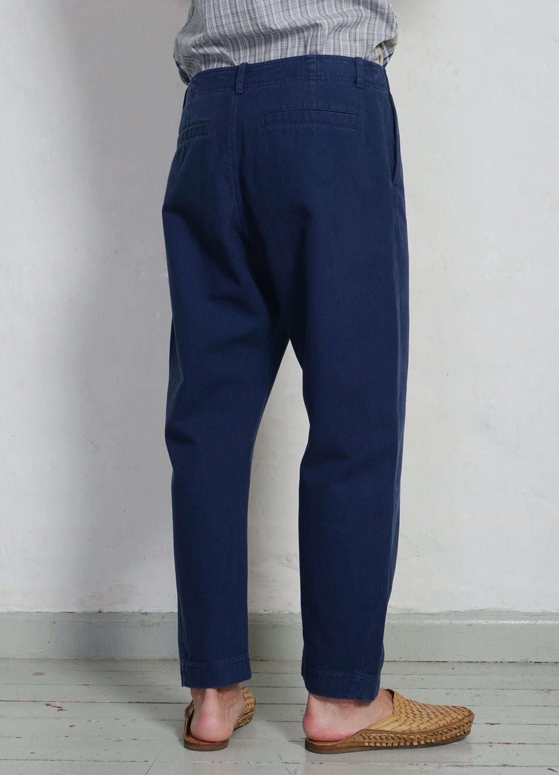 HANSEN GARMENTS - TRYGVE | Wide Cut Cropped Trousers | Work Blue - HANSEN Garments