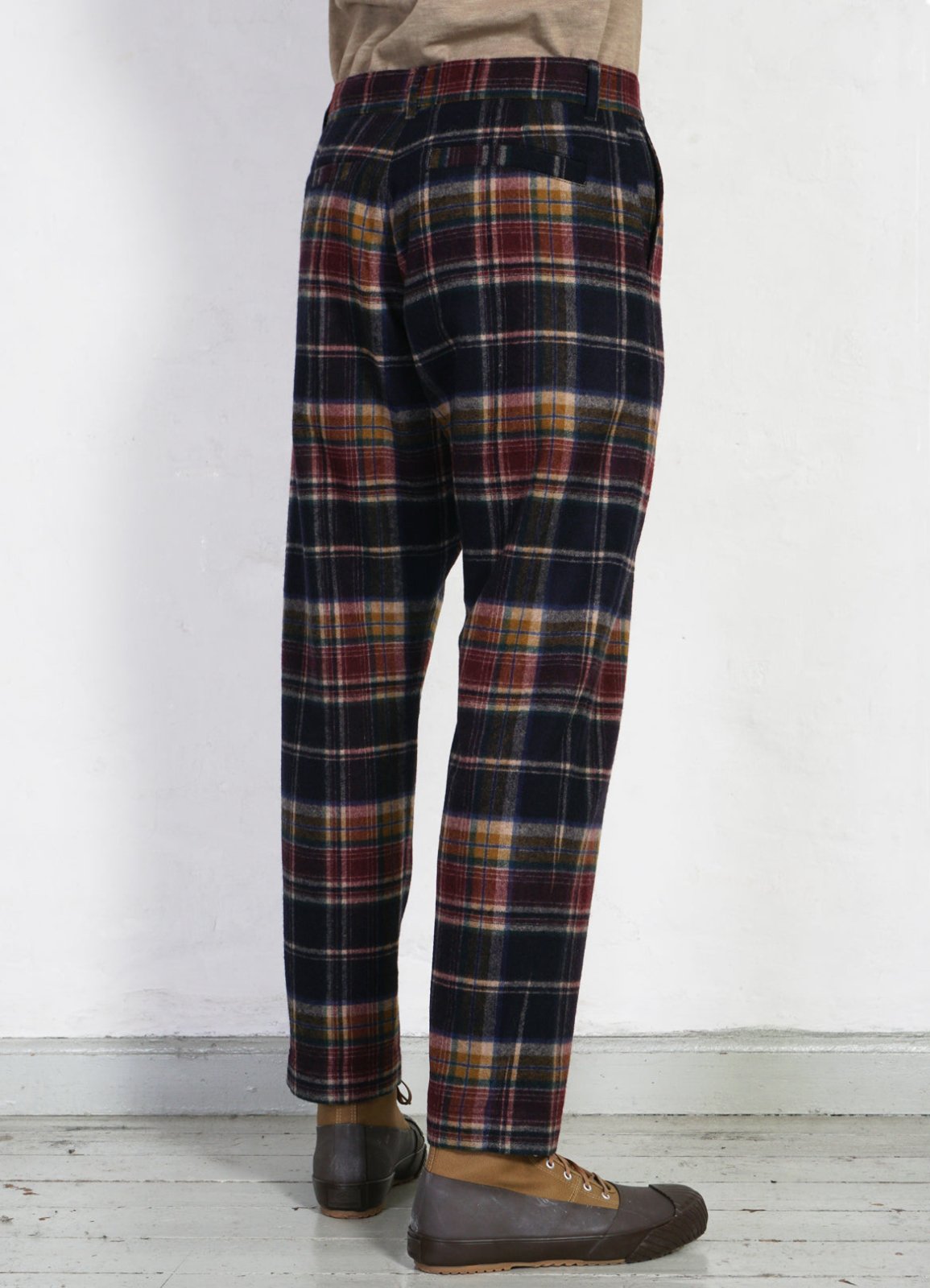 Men's Classic Plaid Casual Tapered Trousers Casual Long - Temu