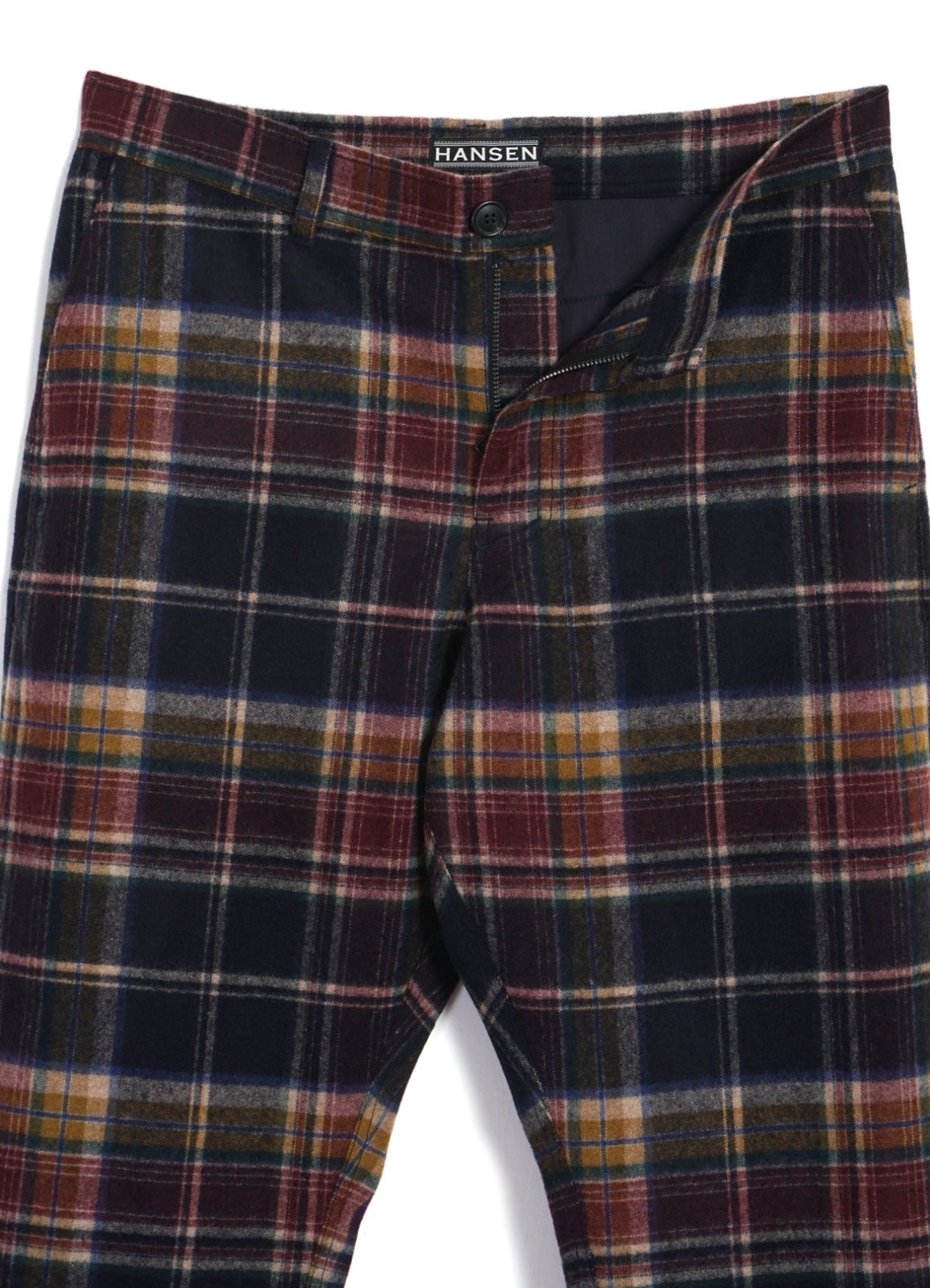 HANSEN GARMENTS - TYGE | Wide Cut Cropped Trousers | Multi Colour Check - HANSEN Garments