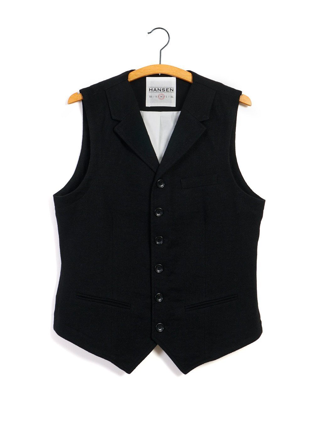 HANSEN Garments - WILLIAM | Lapel Waistcoat | Black - HANSEN Garments
