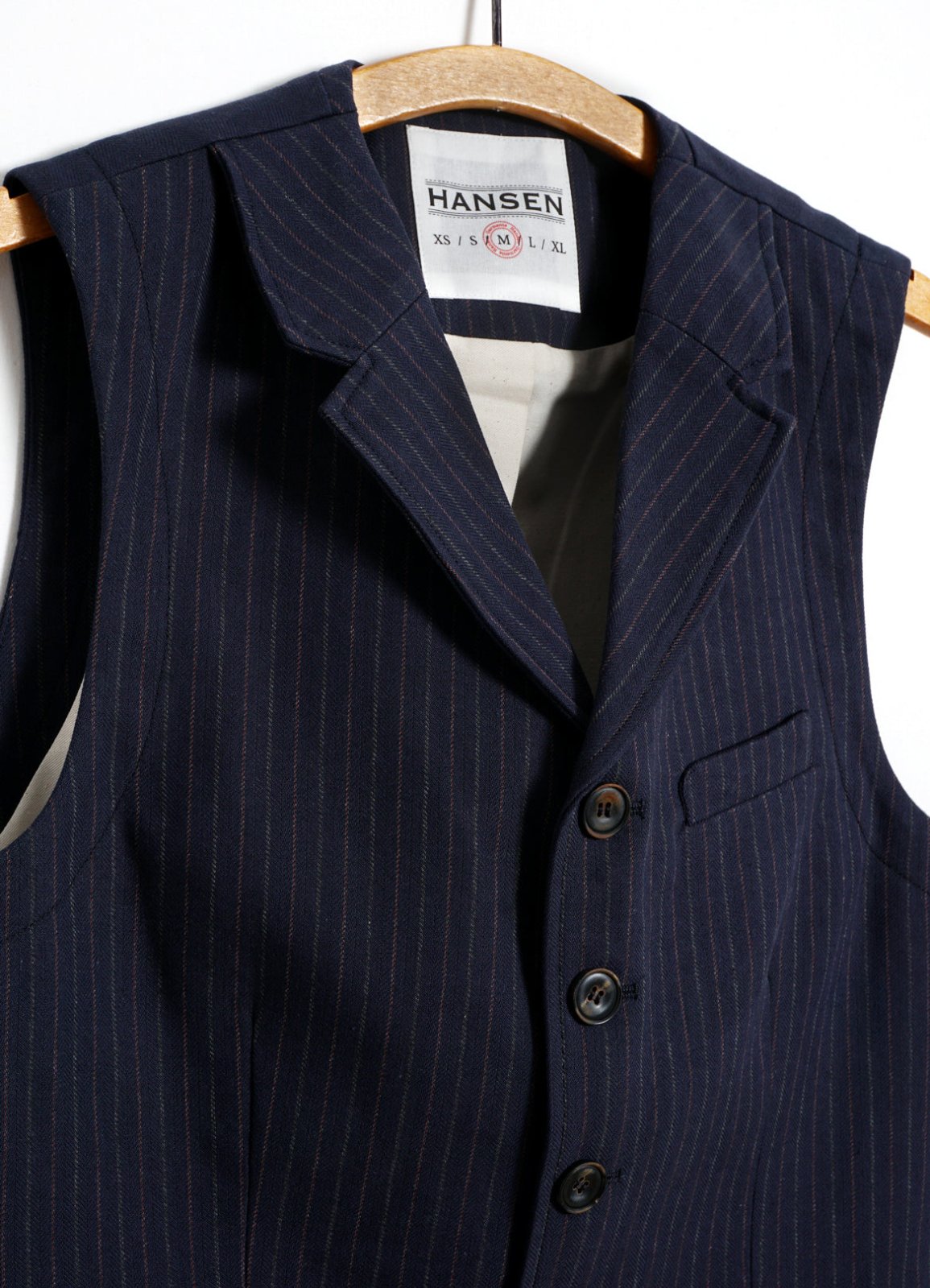 HANSEN GARMENTS - WILLIAM | Lapel Waistcoat | Blue Pin - HANSEN Garments