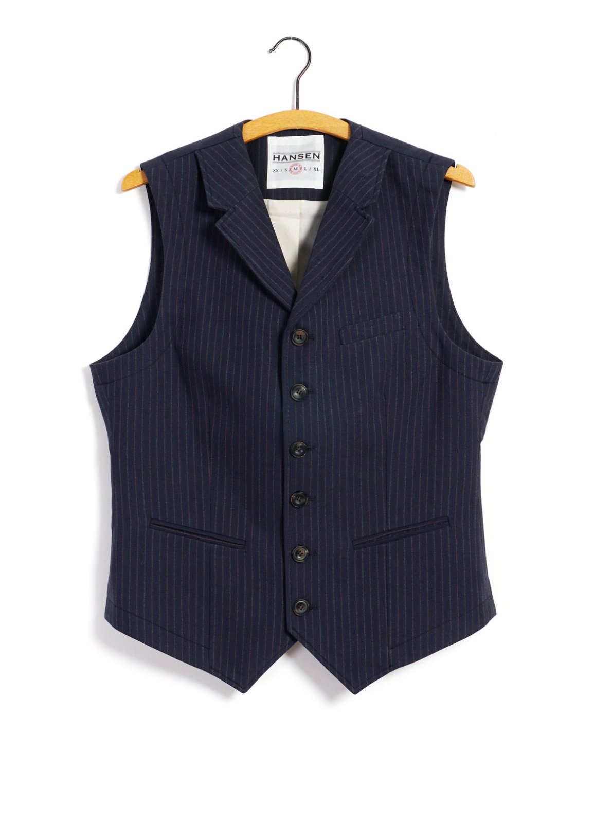 HANSEN GARMENTS - WILLIAM | Lapel Waistcoat | Blue Pin - HANSEN Garments